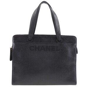 CHANEL Black Caviar Leather Bag